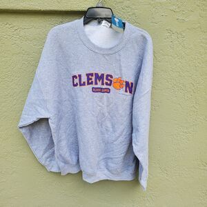 Clemson Tigers Sweatshirt Gray 2XL XXL "Blood Donor" 28"L 25"P2P Grey Purple Orn